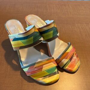 Brenda Zaro Balerina Multicolored heels made in Spain size 38 1/2 ( US 8)